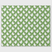 Watercolor groene rooster krans cadeaupapier (Vlak)