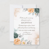 Watercolor Groene Rozen Bruiloft Kaart (Voorkant)