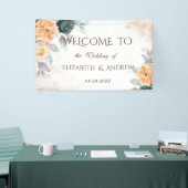 Watercolor Groene Rozen Bruiloft Spandoek (Beurs)