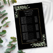 Watercolor Groene Salon Zwart Goud Service Menu