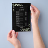 Watercolor Groene Salon Zwart Goud Service Menu (Hand)