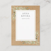 Watercolor Groene Sieraden Displaykaart Visitekaartje (Voorkant)