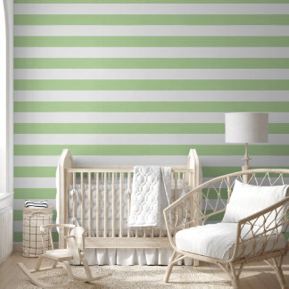 Watercolor Groene Strepen | Meisjes Babykamer Behang
