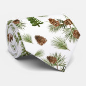 Watercolor Groene Winter Stropdas (Opgerold)