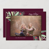 Watercolor Groene Zalig Kerst Kerstkaart (Voorkant / Achterkant)