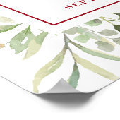 Watercolor Groenery 40e verjaardag welkom Poster (Hoek)