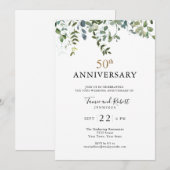 Watercolor Groenery 50ste huwelijksjubileum Kaart (Voorkant / Achterkant)