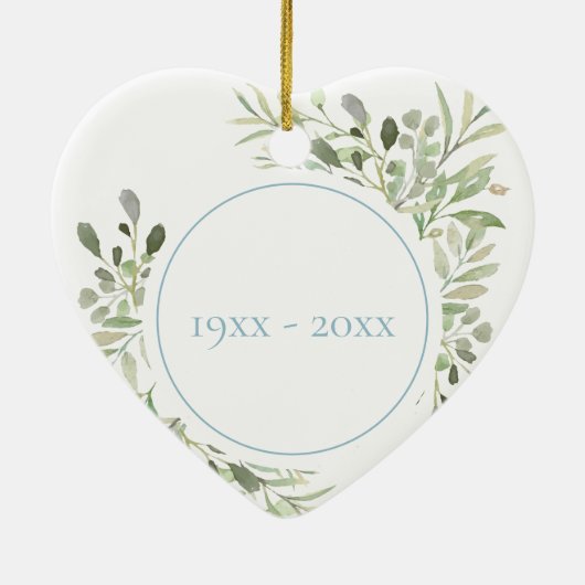 Watercolor Groenery 60ste huwelijksverjaardag Keramisch Ornament (Achterkant)