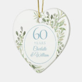 Watercolor Groenery 60ste huwelijksverjaardag Keramisch Ornament (Links)