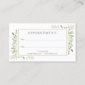 Watercolor Groenery Afspraakkaart Visitekaartje (Voorkant)