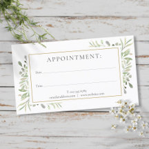 Watercolor Groenery Afspraakkaart