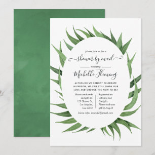 Watercolor Groenery Baby Shower per post Kaart