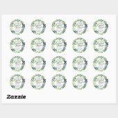 Watercolor Groenery | Bruidsdouche Bedankje Ronde Sticker (Vel)