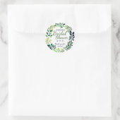 Watercolor Groenery | Bruidsdouche Bedankje Ronde Sticker (Tas)