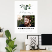 Watercolor Groenery Feest Van Het Leven Foto Bord Poster (Thuiskantoor)