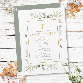 Watercolor Groenery Goud Bevestiging Kaart