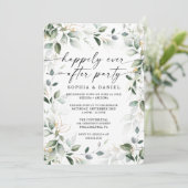 Watercolor Groenery Gouden Bruiloft Celebratie Uit Kaart (Staand voorkant)