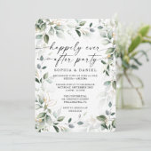 Watercolor Groenery Gouden Elopement Viering Uitno Kaart (Staand voorkant)