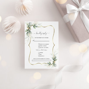 Watercolor Groenery Gouden Huwelijksverzoek RSVP Kaartje