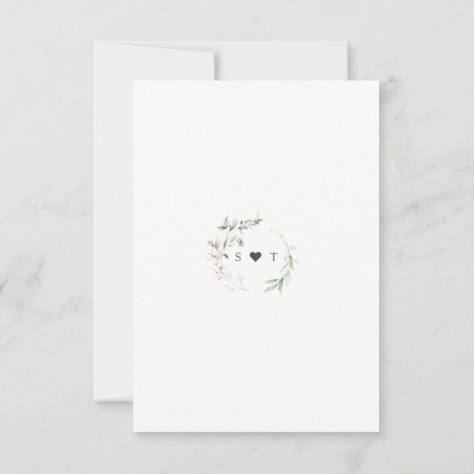 Watercolor Groenery Gouden Huwelijksverzoek RSVP Kaartje (Achterkant)