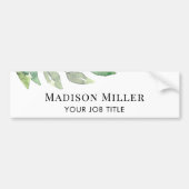 Watercolor Groenery Persoonlijk  Bumpersticker (Voorkant)