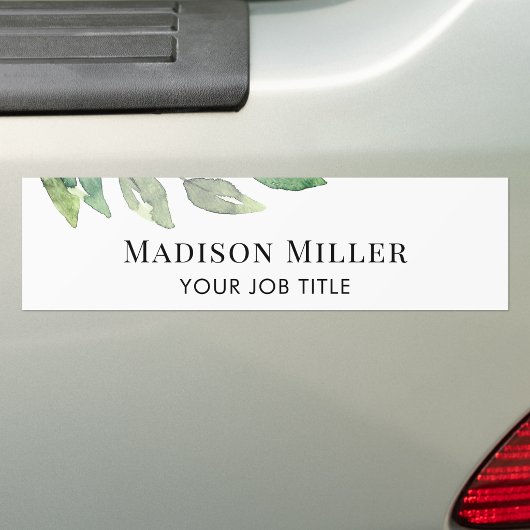 Watercolor Groenery Persoonlijk  Bumpersticker