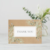 Watercolor Groenery Rustieke Kraft Bedankt (Staand voorkant)