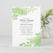 Watercolor Groenery Virtuele Baby Shower Kaart (Staand voorkant)