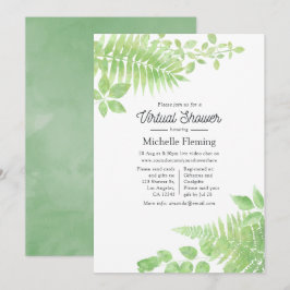 Watercolor Groenery Virtuele Baby Shower Kaart