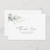 Watercolor Groenery Zilveren Bladeren Bedankt (Voorkant / Achterkant)