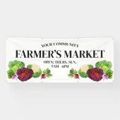 Watercolor Groenten Aangepaste Boerenmarkt Banner (Horizontaal)