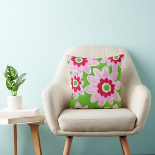 Watercolor Grote Bloemen Kussen