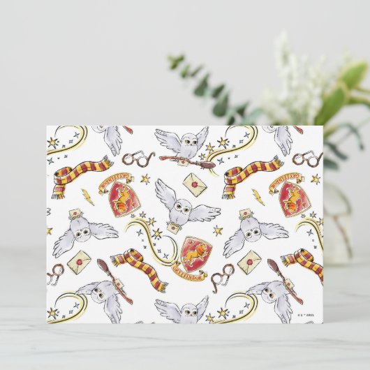 Watercolor GRYFFINDOR™ Hedwig Pattern (Staand voorkant)