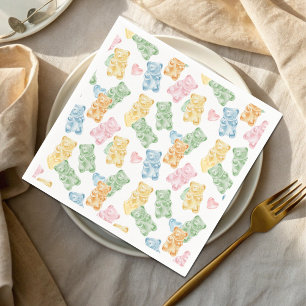 Watercolor Gummibeertjes Baby Shower Servet