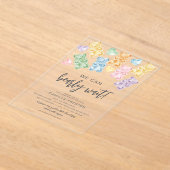 Watercolor Gummy Bears Baby Shower Acryl Uitnodigingen (Laagn)