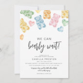 Watercolor Gummy Bears Baby Shower Kaart (Voorkant)