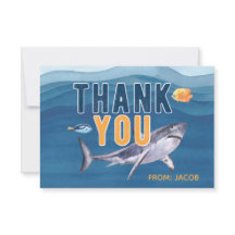 Watercolor Haai Bedankkaart