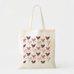 Watercolor Haan Bloempatroon Tote Bag