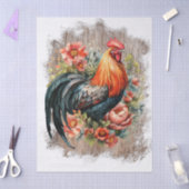 Watercolor haan van de lenteboerderij tissuepapier (Craft)