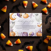 Watercolor Halloween-boeken voor babyfeestje