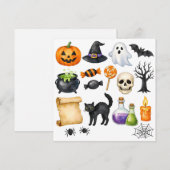 Watercolor Halloween Collage Feestdagenkaart (Voorkant / Achterkant)