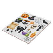 Watercolor Halloween Collage  Tegeltje (Zijkant)
