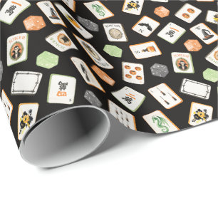 Watercolor Halloween Mahjong Tegels Cadeaupapier