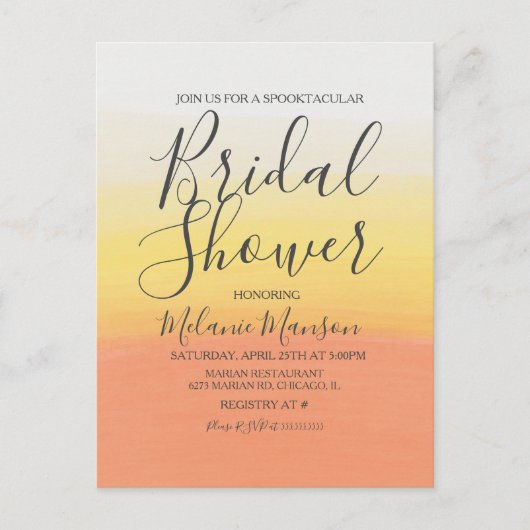 Watercolor Halloween Snoep Mais Bruidsborrel  Briefkaart (Voorkant)