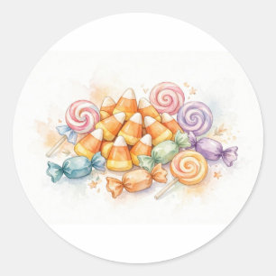 Watercolor Halloween Snoepgoed Sticker
