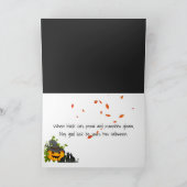 Watercolor Halloween Zwarte Kat Feestdagen Kaart (Binnen)