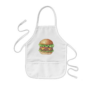 Watercolor hamburger kinder schort