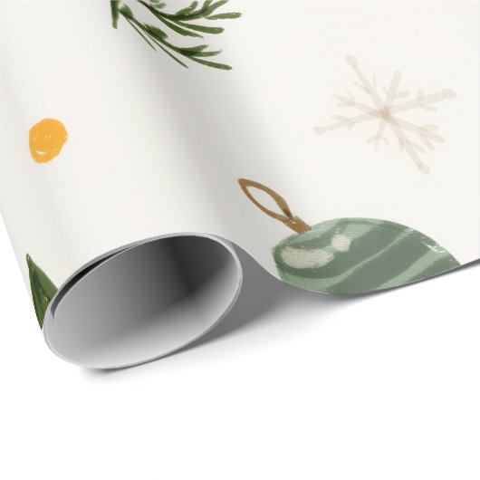 Watercolor Hand-Drawn Christmas Seamless Pattern  Cadeaupapier (Rol Hoek)