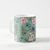 Watercolor hand drawn seamless pattern with beauti koffiemok (Voorkant links)