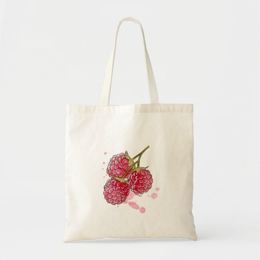 Watercolor Hand-painted Juicy Raspberry Art Tote Bag (Voorkant)